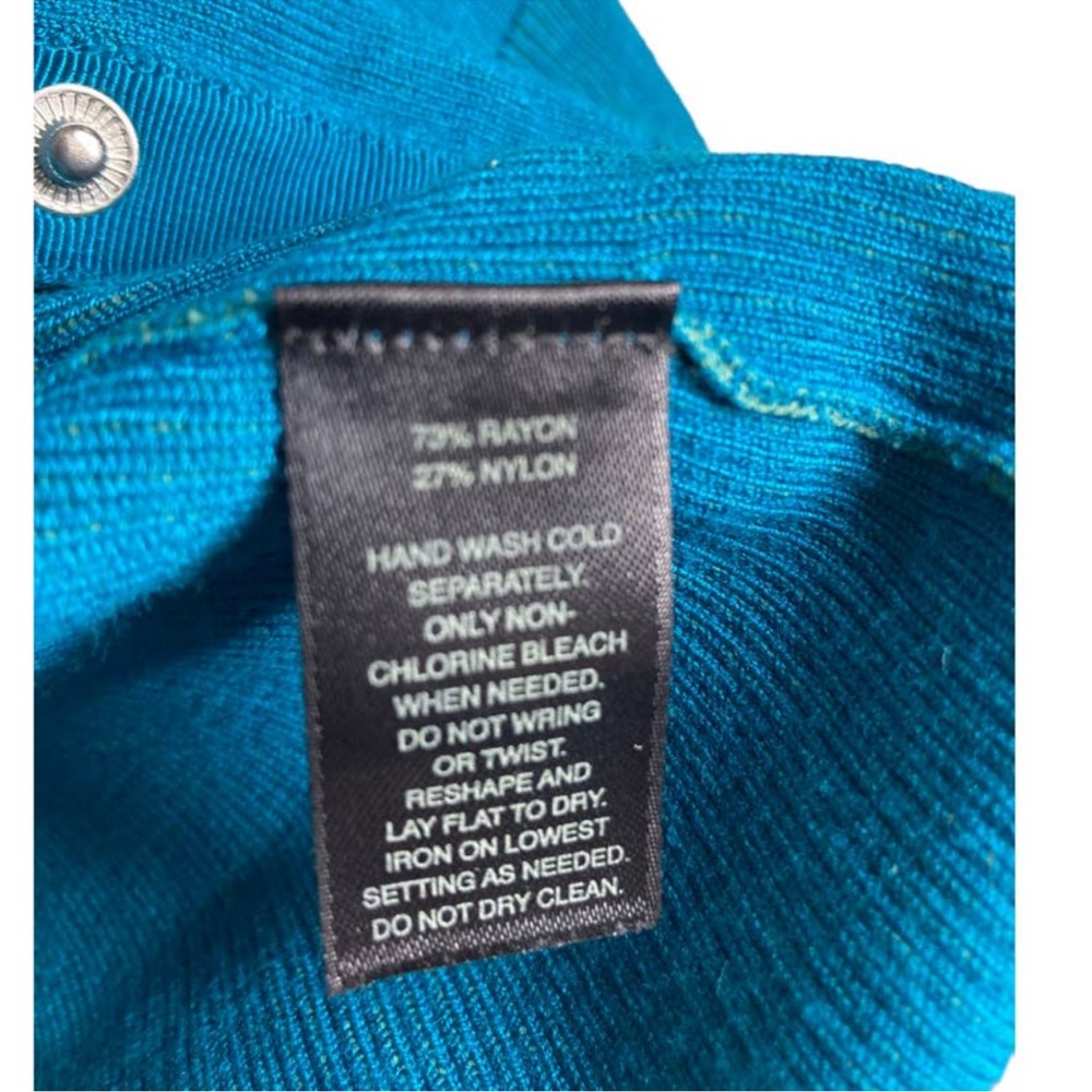 WHBM Teal Button-Up Women's Cardigan - Picture 3 of 4
